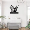 Custom deer hunting metal sign in 16 gauge steel with personalized name for buck hunter cabin wall decor, lodge, garage, man cave and hunting gift.