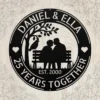 Custom Years Together Metal Sign Personalized Anniversary Wedding Date Wall Decor Custom years together metal sign in 16 gauge steel with personalized names and wedding date for anniversary wall decor, couple gift and home art.
