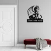 Personalized Dragon Metal Sign Custom Fantasy Wall Decor Gothic Medieval Artwork Personalized dragon metal sign in 16 gauge steel with custom name for fantasy wall decor, gothic medieval artwork, gaming room, man cave and gift.