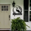 Custom Heron Metal Sign Personalized Great Blue Heron Coastal Wall Art Gift Custom Great Blue Heron metal sign in 16 gauge steel with personalized name for coastal wall decor, lake house, beach home, garden, porch and gift art.