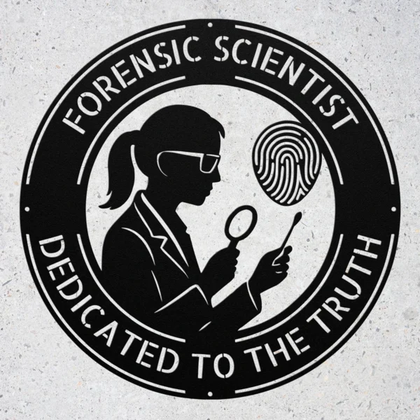 Custom Forensic Lab Metal Sign Personalized Scientist Name Wall Art Decor Gift Custom forensic lab metal sign in 16 gauge steel with personalized scientist name for laboratory wall decor, forensic office, classroom, study room and gift.