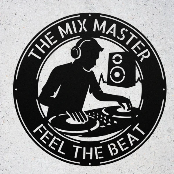 Personalized Dj Metal Art Sign Custom Music Studio Name Plate Turntable Wall Art Personalized DJ metal art sign in 16 gauge steel with custom studio name and turntable design for DJ booth, music studio, home music room and gift.