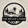 Custom Farmstead Landscape Metal Sign Personalized Family Farm House Wall Decor Custom farmstead landscape metal sign in 16 gauge steel with personalized family farm name for farmhouse wall decor, barn, ranch, porch and gift art.