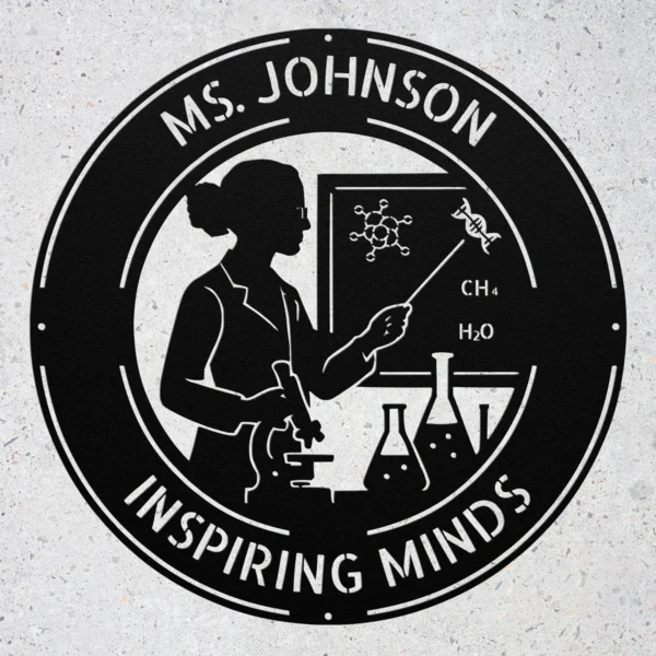 Custom Ms Literature Teacher metal sign in 16 gauge steel with personalized name for English classroom wall decor, library, teacher office and gift.
