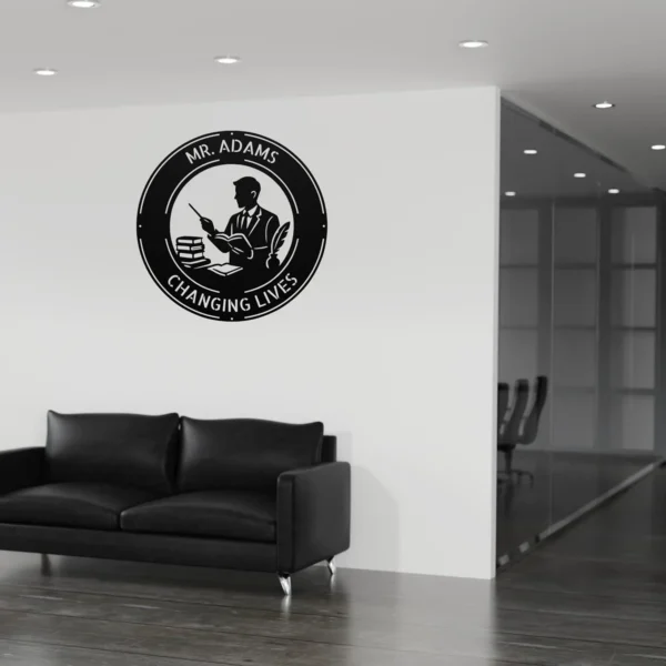 Custom Mr Literature Teacher Metal Sign Personalized English Classroom Wall Art Custom Mr. Literature Teacher metal sign in 16 gauge steel with personalized name for English classroom wall decor, library, teacher office and gift.