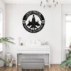 Personalized USA Air Force metal sign in 16 gauge steel with custom veteran name, rank and unit for military wall decor, pilot office, garage and gift.