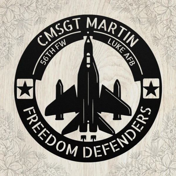 Personalized Usa Air Force Metal Sign Custom Military Veteran Plaque Pilot Decor Personalized USA Air Force metal sign in 16 gauge steel with custom veteran name, rank and unit for military wall decor, pilot office, garage and gift.