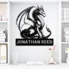 Personalized Dragon Metal Sign Custom Fantasy Wall Decor Gothic Medieval Artwork Personalized dragon metal sign in 16 gauge steel with custom name for fantasy wall decor, gothic medieval artwork, gaming room, man cave and gift.