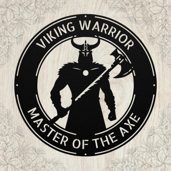 Personalized Viking Warrior Metal Sign Custom Norse Valhalla God Shield Wall Art Personalized Viking warrior metal sign in 16 gauge steel with custom name, Norse Valhalla and shield design for Viking wall decor, man cave and gift.