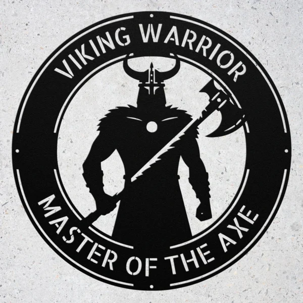 Personalized Viking Warrior Metal Sign Custom Norse Valhalla God Shield Wall Art Personalized Viking warrior metal sign in 16 gauge steel with custom name, Norse Valhalla and shield design for Viking wall decor, man cave and gift.