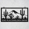 Custom Desert Metal Sign Personalized Cactus Joshua Tree Southwest Wall Art Custom desert metal sign in 16 gauge steel with personalized name, cactus and Joshua Tree design for Southwest wall decor, ranch, patio, garden and gift.