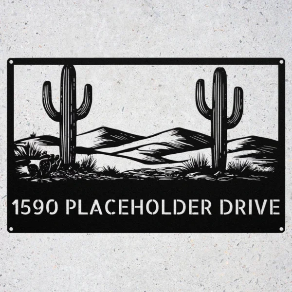 Custom Desert Metal Sign Personalized Cactus Joshua Tree Southwest Wall Art Custom desert metal sign in 16 gauge steel with personalized name, cactus and Joshua Tree design for Southwest wall decor, ranch, patio, garden and gift.