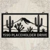 Custom Desert Metal Sign Personalized Cactus Joshua Tree Southwest Wall Art Custom desert metal sign in 16 gauge steel with personalized name, cactus and Joshua Tree design for Southwest wall decor, ranch, patio, garden and gift.