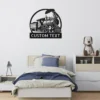Custom Train Metal Sign Personalized Railroad Plaque Name Locomotive Railway Art Custom train metal sign in 16 gauge steel with personalized name for railroad wall decor, locomotive art, train room, garage, workshop and railway gift.