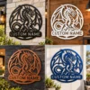 Personalized Dragon Metal Sign Custom Fantasy Wall Decor Gothic Medieval Artwork Personalized dragon metal sign in 16 gauge steel with custom name for fantasy wall decor, gothic medieval artwork, gaming room, man cave and gift.