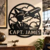 Personalized Pilot Metal Sign Custom Name Aviator Gift Airplane Hangar Decor Custom pilot metal sign in 16 gauge steel with personalized name for aviation hangar wall decor, flight school, garage, office and pilot gift.