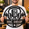 Personalized podcaster metal sign in 16 gauge steel with custom recording studio name and microphone design for podcast room, studio, office and gift.