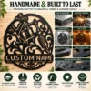 Personalized tattooer metal sign in 16 gauge steel with custom tattoo shop name for studio wall decor, tattoo artist workspace, shop and gift.