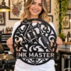Personalized tattooer metal sign in 16 gauge steel with custom tattoo shop name for studio wall decor, tattoo artist workspace, shop and gift.