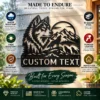 Custom Howling Wolf Metal Sign Personalized Forest Wildlife Cabin Wall Decor Custom howling wolf metal sign with personalized name, forest wildlife wall decor and rustic cabin art for nature lovers, hunters and outdoor enthusiasts.