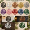 Custom family name metal art sign personalized with last name and established year, outdoor wall decor for porches, homes, weddings and housewarming gifts.