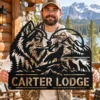 Custom Howling Wolf Metal Sign Personalized Forest Wildlife Cabin Wall Decor Custom howling wolf metal sign with personalized name, forest wildlife wall decor and rustic cabin art for nature lovers, hunters and outdoor enthusiasts.