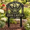 Custom Gysgt Chevrons Metal Stake Sign Personalized Usmc Marine Garden Decor Custom GySgt chevrons metal stake sign personalized with name and service dates, military garden yard decor for Gunnery Sergeants, veterans and families.