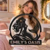 Custom Mermaid Metal Sign Personalized Beach House Nautical Wall Decor Gift Custom mermaid metal sign with personalized name, nautical beach house wall decor and coastal ocean art gift for mermaid lovers and seaside homes.