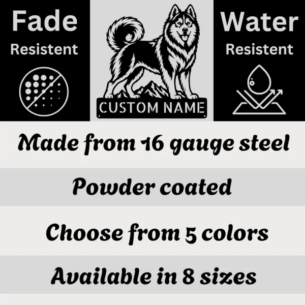 Custom Siberian Husky Metal Sign Personalized Dog Wall Art Decor Gift Custom Siberian Husky metal sign with personalized dog name and Husky silhouette, unique dog wall art and pet decor gift for Siberian Husky owners and lovers.