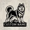 Custom Siberian Husky Metal Sign Personalized Dog Wall Art Decor Gift Custom Siberian Husky metal sign with personalized dog name and Husky silhouette, unique dog wall art and pet decor gift for Siberian Husky owners and lovers.