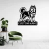 Custom Siberian Husky Metal Sign Personalized Dog Wall Art Decor Gift Custom Siberian Husky metal sign with personalized dog name and Husky silhouette, unique dog wall art and pet decor gift for Siberian Husky owners and lovers.