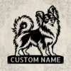 Custom Papillon Dog Metal Sign Personalized Butterfly Dog Wall Art Decor Gift Custom Papillon dog metal sign with personalized pet name and butterfly dog silhouette, unique wall art and decor gift for Papillon owners and dog lovers.