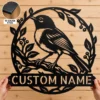 Custom Australasian Robin Metal Sign Personalized Bird Wall Decor Art Custom Australasian Robin metal sign with personalized name, detailed bird wall decor and nature art, perfect for gardens, bird lovers and wildlife enthusiasts.