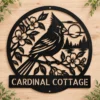Custom Cardinal Bird Metal Sign Personalized Red Bird Memorial Gift Wall Art Custom cardinal bird metal sign with personalized memorial name and message, red bird wall art and remembrance gift for honoring a loved one.