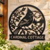 Custom Cardinal Bird Metal Sign Personalized Red Bird Memorial Gift Wall Art Custom cardinal bird metal sign with personalized memorial name and message, red bird wall art and remembrance gift for honoring a loved one.