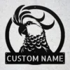 Custom Cockatoo Sulfur Bird Metal Sign Personalized Parrot Wall Decor Art Gift Custom cockatoo sulfur bird metal sign with personalized name, parrot wall decor, bird artwork and unique gift for cockatoo owners and bird lovers.