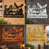 Custom Fly Fishing Metal Sign Deer Eagle Name Plaque Man Cave Cabin Wall Decor Custom fly fishing metal sign with personalized name, fisherman wall art and outdoor fishing decor for anglers, cabins, lake houses and fishing gifts.