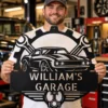 Custom Mechanic Garage Metal Sign Personalized Auto Repair Shop Decor Custom mechanic garage metal sign with personalized name and auto repair shop text, automotive wall decor for mechanics, workshops and garage owners.