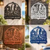 Custom Octopus Metal Sign Personalized Nautical Beach House Wall Decor Art Custom octopus metal sign with personalized name, nautical beach house wall decor and ocean art, perfect for coastal homes, boats and marine lovers.