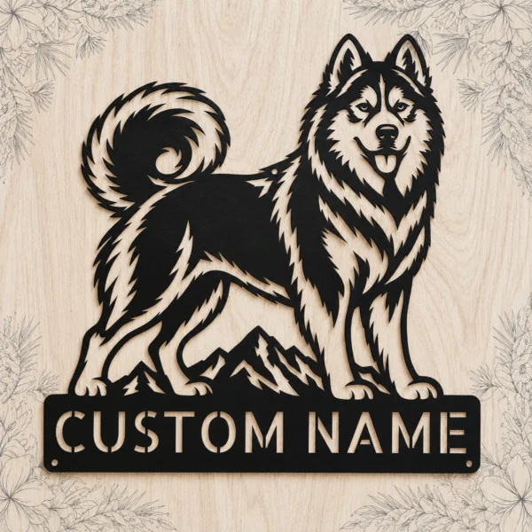 Custom Siberian Husky Metal Sign Personalized Dog Wall Art Decor Gift Custom Siberian Husky metal sign with personalized dog name and Husky silhouette, unique dog wall art and pet decor gift for Siberian Husky owners and lovers.
