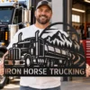Custom Tank Truck Metal Sign Personalized Gas Trucker Garage Wall Decor Custom tank truck metal sign with personalized trucker name, gas tanker design and garage wall decor for tanker drivers, trucking companies and truck lovers.