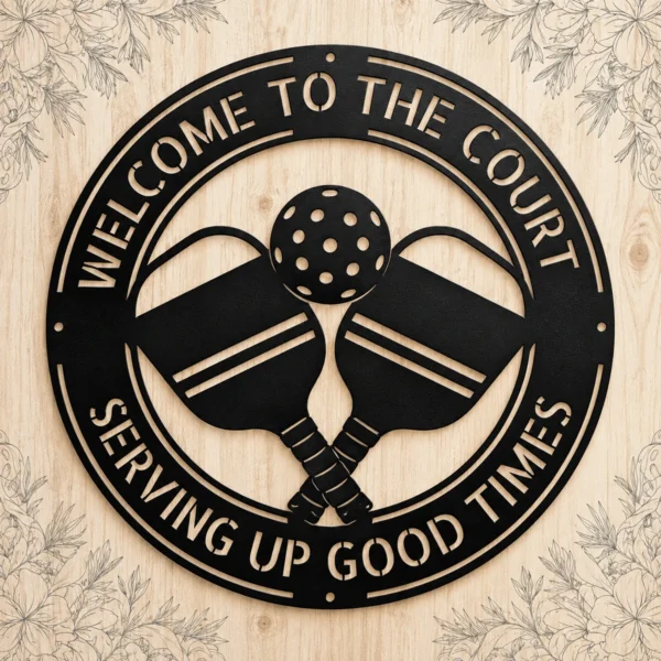 Custom Pickleball Metal Sign Personalized Court Decor Player Gift Custom pickleball metal sign personalized with player or court name, unique wall decor for pickleball courts, clubs, game rooms and player gifts.