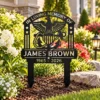 Custom Us Navy Metal Stake Sign Personalized Military Garden Yard Decor Gift Custom US Navy metal stake sign personalized with name and service details, military garden yard decor gift for Navy veterans, sailors and families.