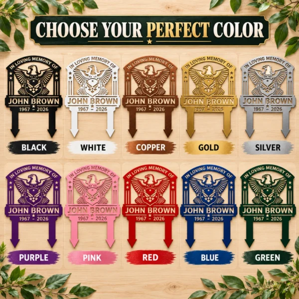 Custom Us Air Force Metal Stake Sign Personalized Military Garden Yard Decor Custom US Air Force metal stake sign personalized with name and service details, military garden yard decor for Air Force veterans, Airmen and families.