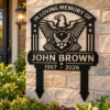 Custom Us Air Force Metal Stake Sign Personalized Military Garden Yard Decor Custom US Air Force metal stake sign personalized with name and service details, military garden yard decor for Air Force veterans, Airmen and families.