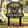 Custom Us Air Force Metal Stake Sign Personalized Military Garden Yard Decor Custom US Air Force metal stake sign personalized with name and service details, military garden yard decor for Air Force veterans, Airmen and families.