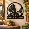 Custom Mermaid Metal Sign Personalized Beach House Nautical Wall Decor Gift Custom mermaid metal sign with personalized name, nautical beach house wall decor and coastal ocean art gift for mermaid lovers and seaside homes.