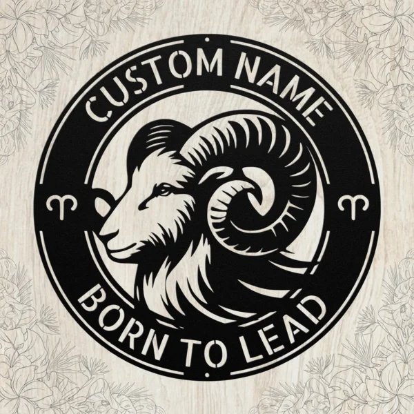 Custom Aries Metal Art Sign Personalized Zodiac Wall Decor Astrology Gift Custom Aries metal art sign with personalized name, Aries zodiac symbol and astrology design, perfect for wall decor, birthday gifts and horoscope lovers.