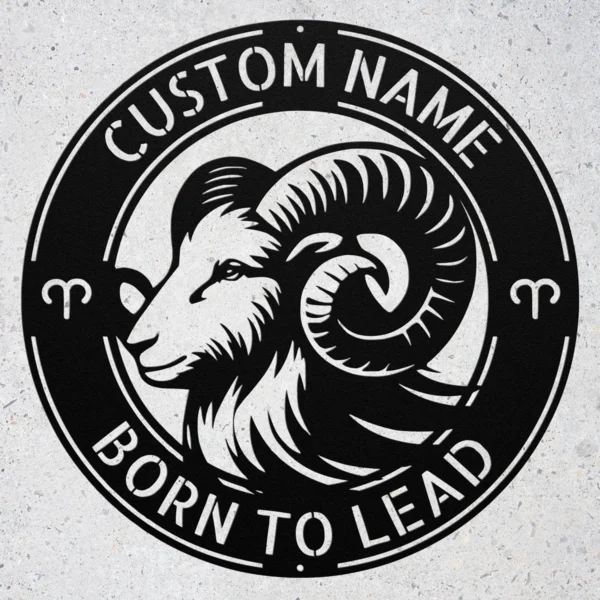 Custom Aries Metal Art Sign Personalized Zodiac Wall Decor Astrology Gift Custom Aries metal art sign with personalized name, Aries zodiac symbol and astrology design, perfect for wall decor, birthday gifts and horoscope lovers.