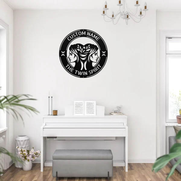 Custom Gemini Metal Sign Personalized Zodiac Wall Art Astrology Birthday Gift Custom Gemini metal sign with personalized name, Gemini zodiac symbol and astrology design, perfect for birthday gifts, wall decor and horoscope lovers.